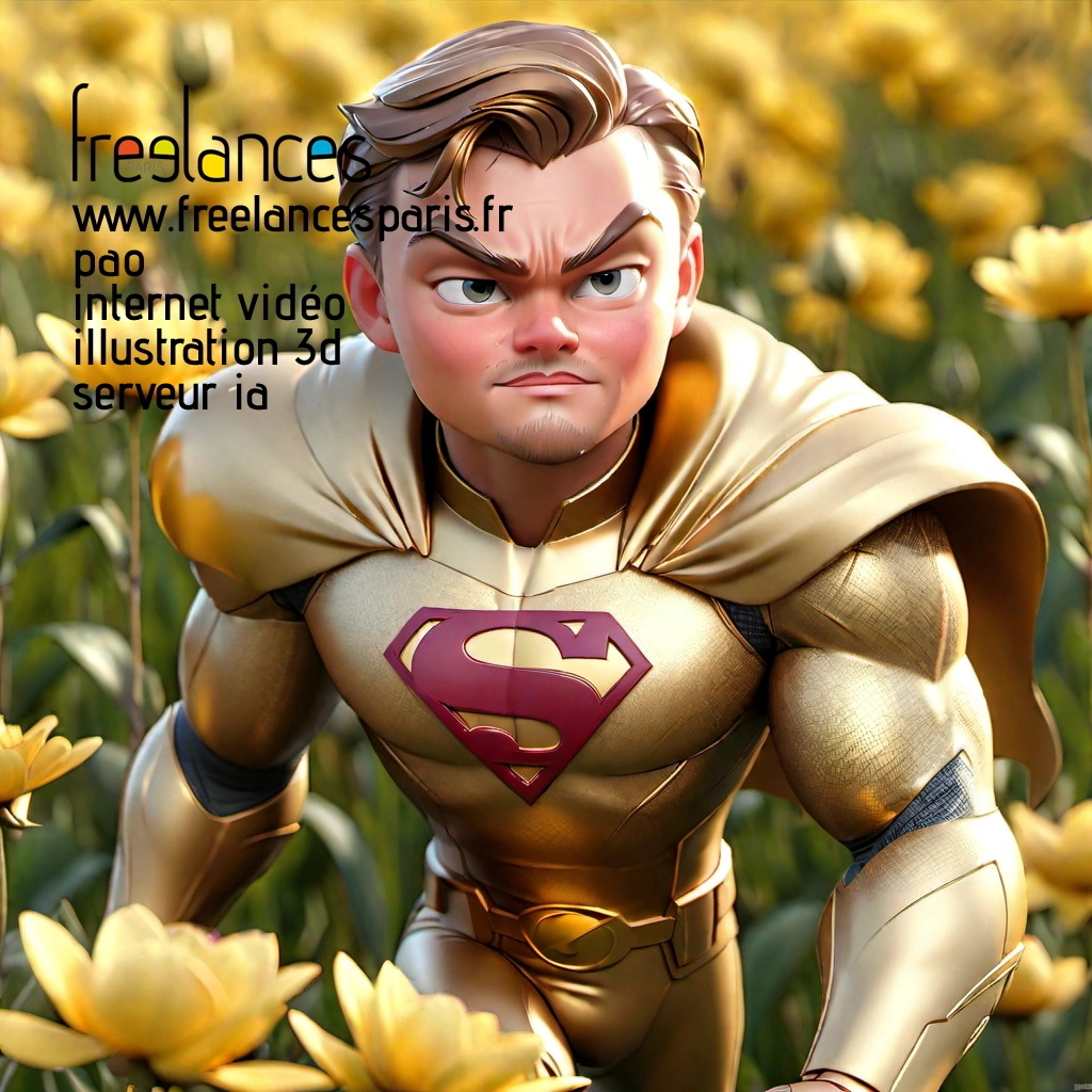 Pao mise en page internet vidéo illustration 3d serveur IA générative AI freelance paris studio de création magazines cazpc4v0